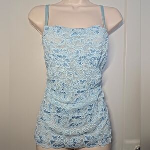 Avenue Light Blue Lace Camisole with Adjustable Straps